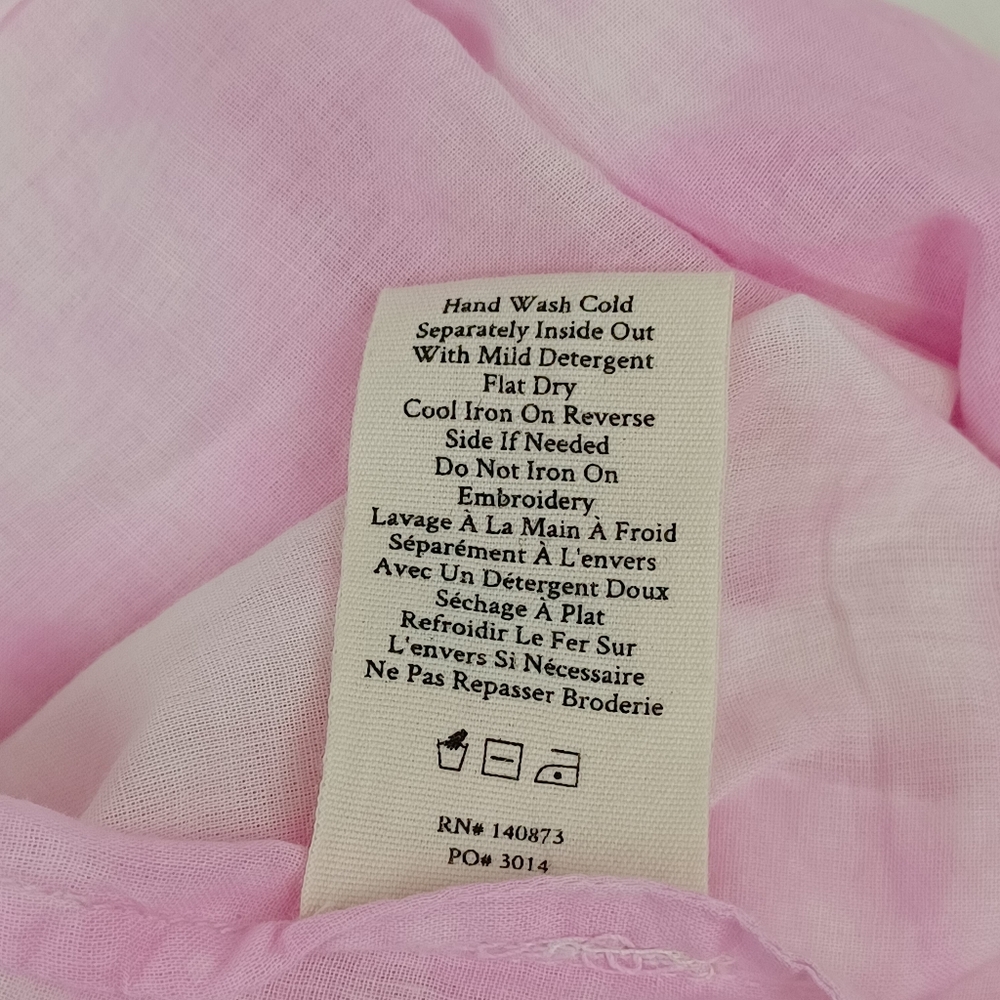 LoveShackFancy Edie Dress Size XS Women Feminine Cotton Tie Dye In Peony Pink - Picture 16 of 16